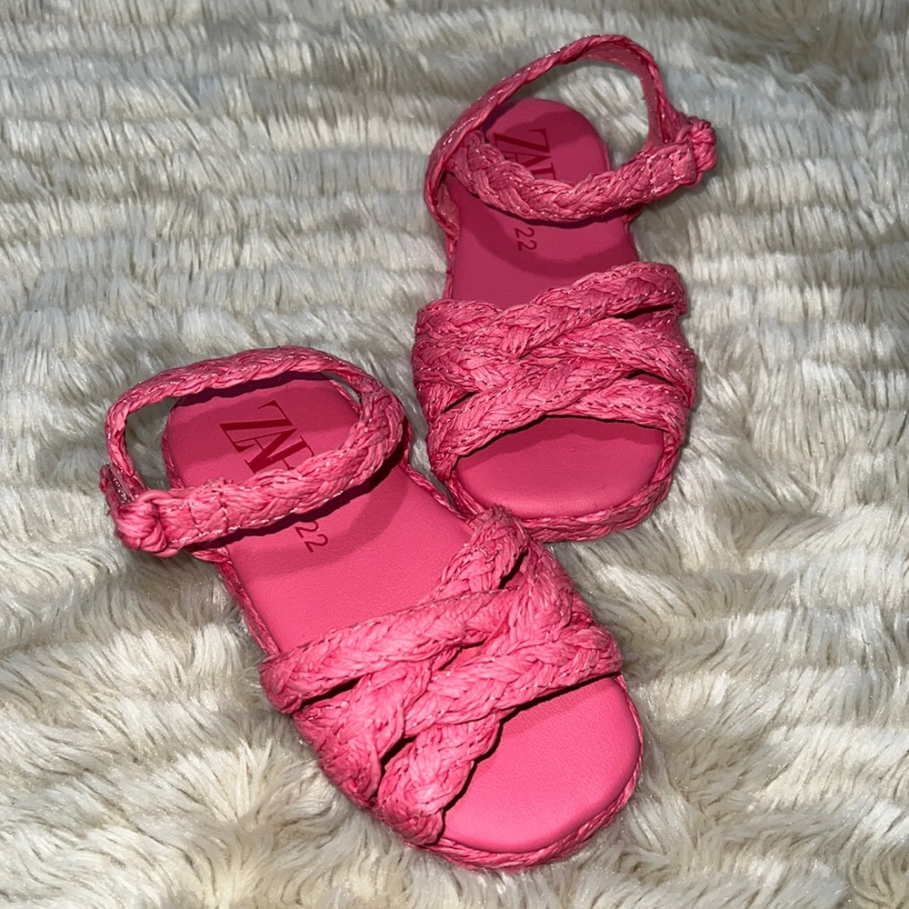 Hot pink ZARA espadrilles toddler girl sandals